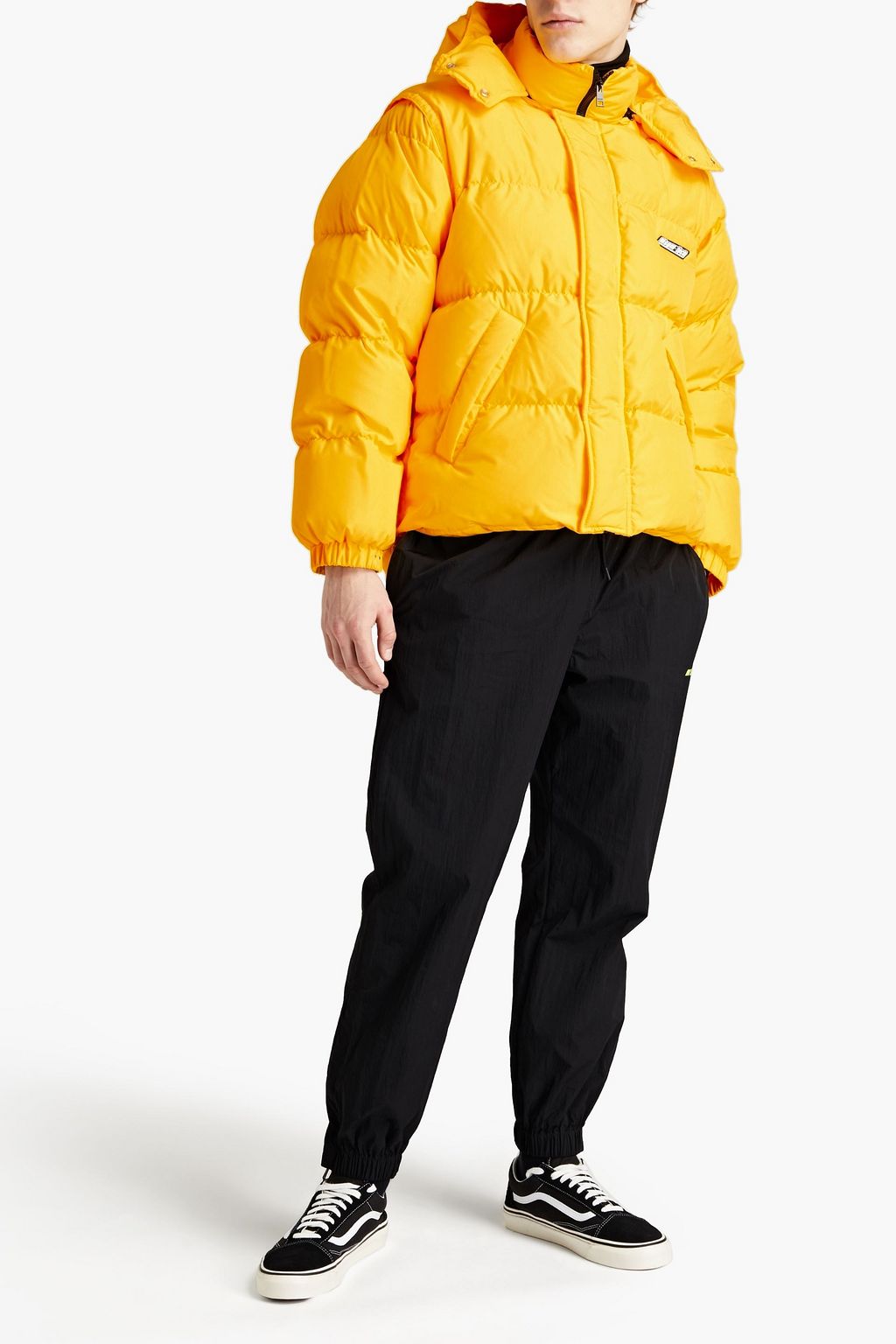 MSGM Logo-appliquéd convertible quilted shell jacket