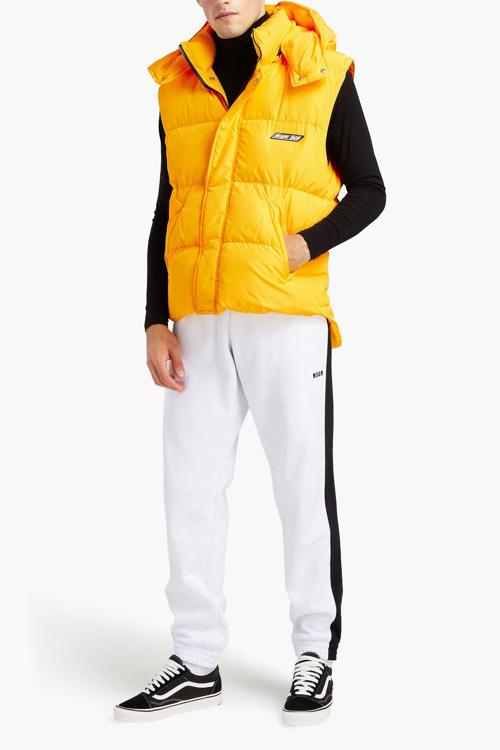 MSGM Logo-appliquéd convertible quilted shell jacket