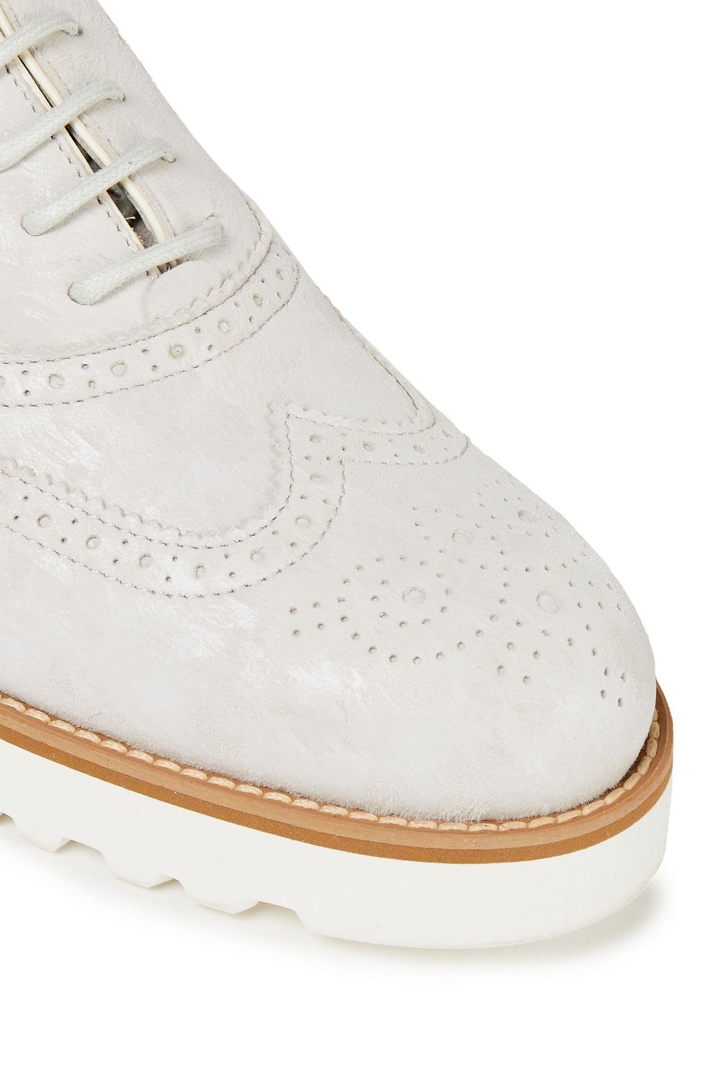 HOGAN Perforated metallic suede brogues