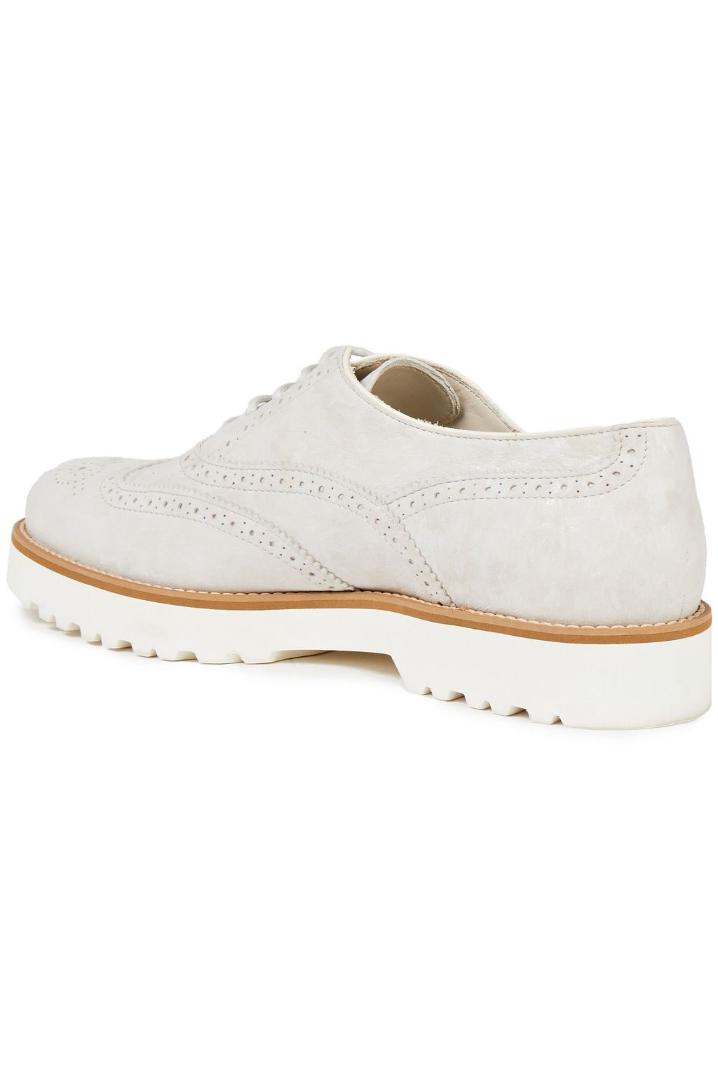HOGAN Perforated metallic suede brogues