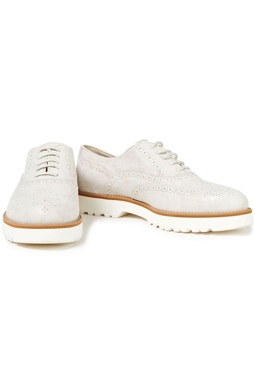 HOGAN Perforated metallic suede brogues