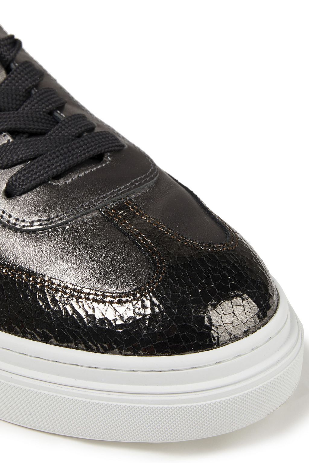 HOGAN Metallic leather sneakers