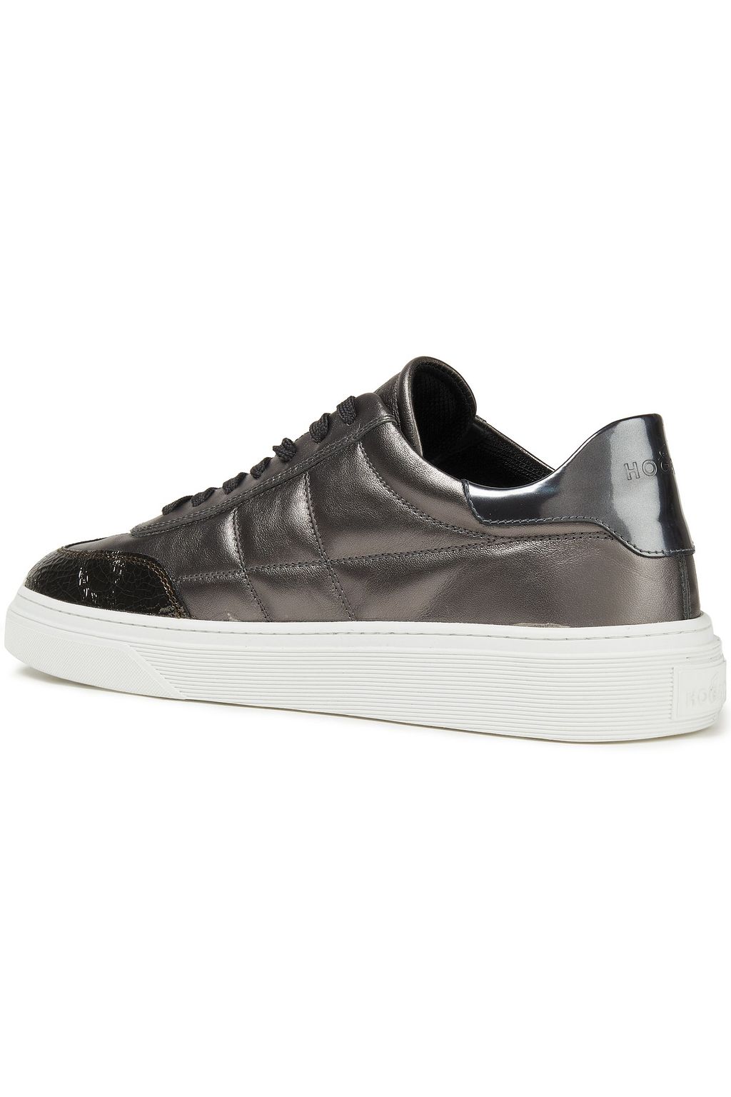 HOGAN Metallic leather sneakers