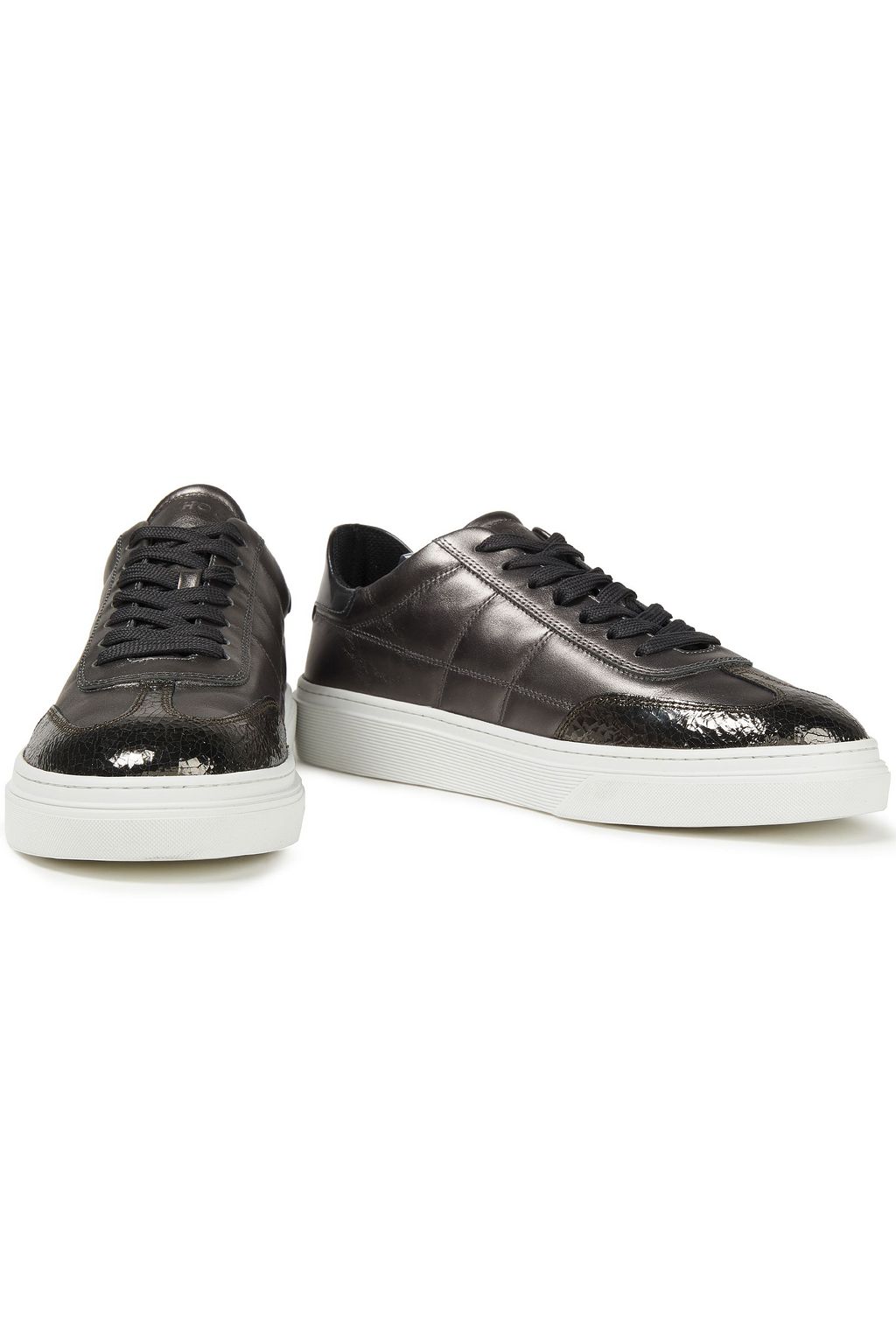 HOGAN Metallic leather sneakers
