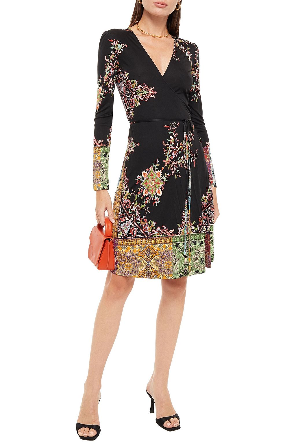 ETRO Printed silk-jersey wrap dress