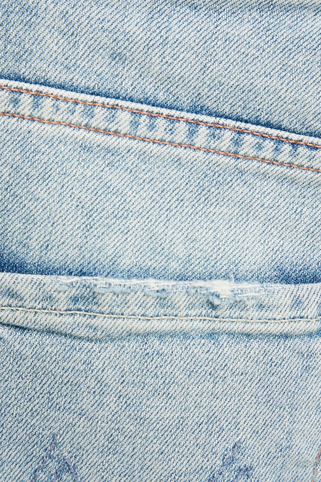 MOTHER Distressed high-rise slim-leg jeans