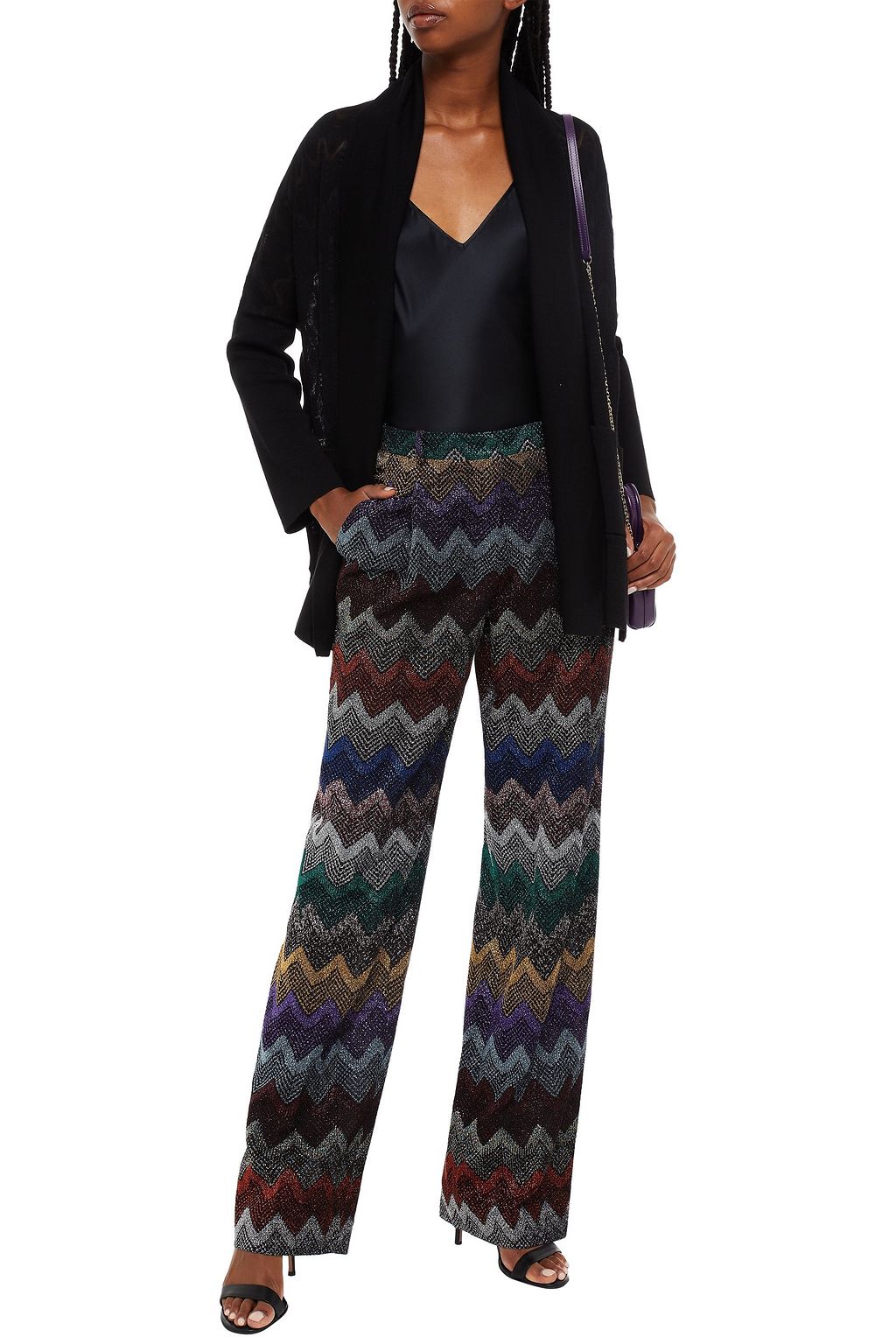 MISSONI Metallic knitted wide-leg pants