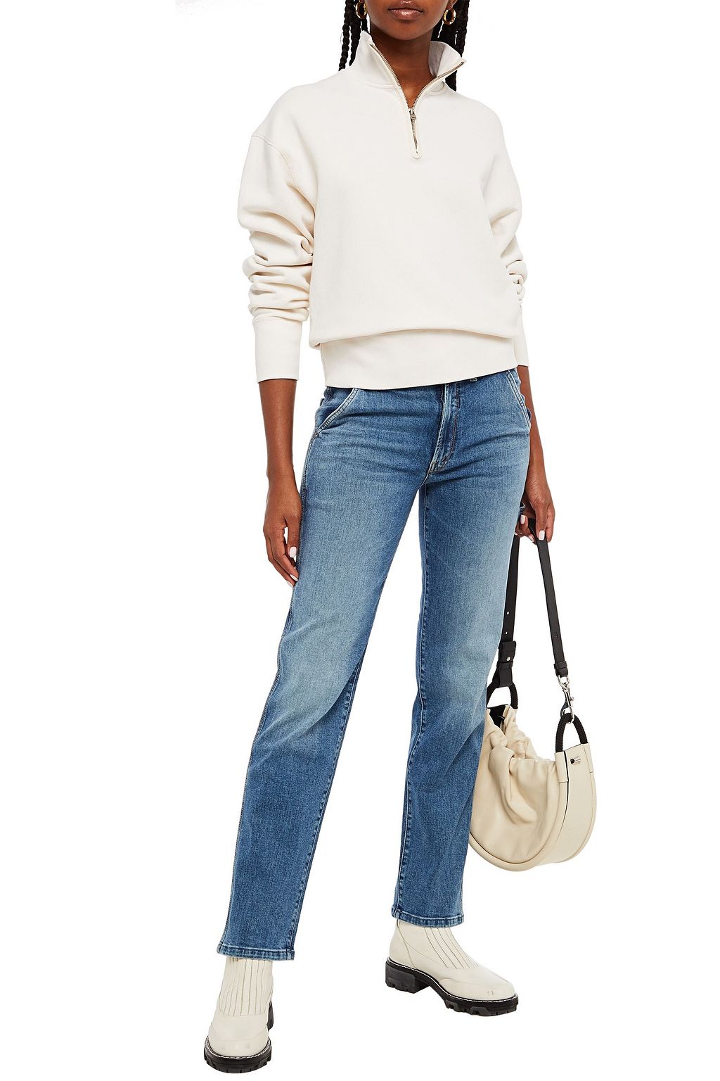 MOTHER High-rise straight-leg jeans