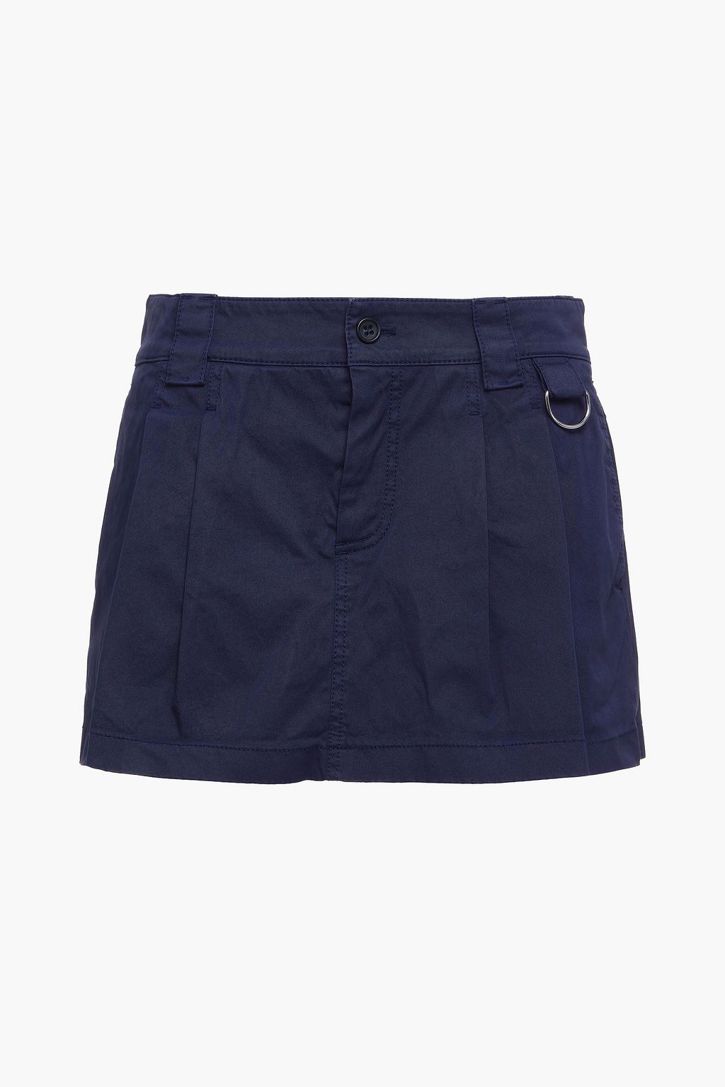 Skirt-effect cotton-blend twill shorts