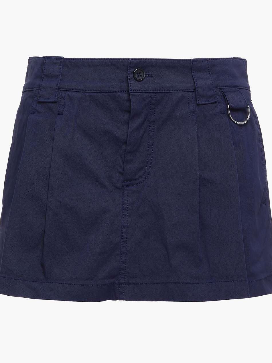 skirt-effect cotton-blend twill shorts