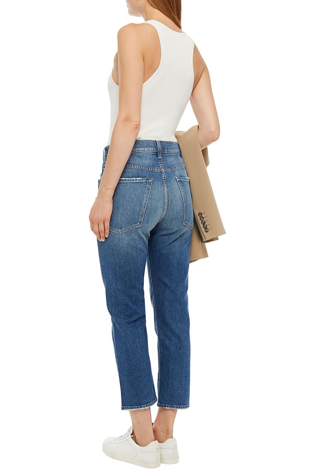 MOTHER Cropped high-rise slim-leg jeans