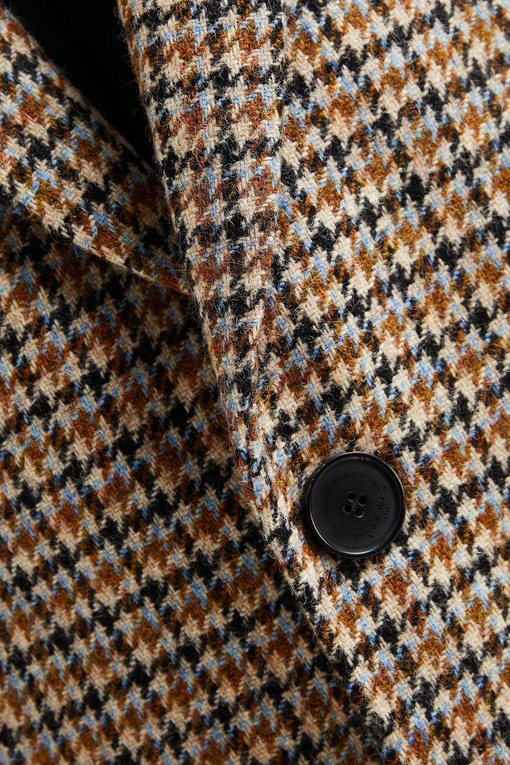 SANDRO Fox slim-fit houndstooth wool blazer