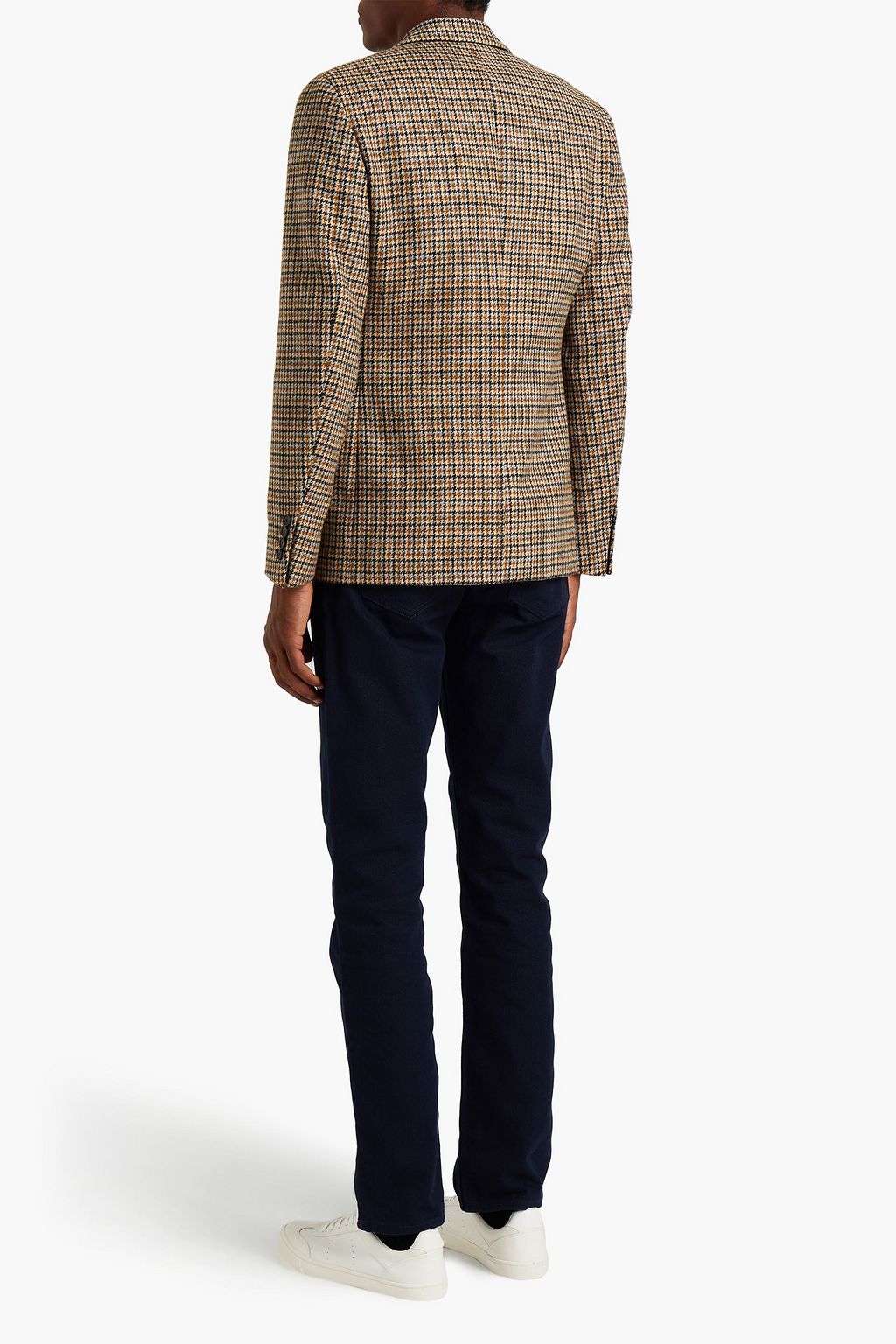 SANDRO Fox slim-fit houndstooth wool blazer