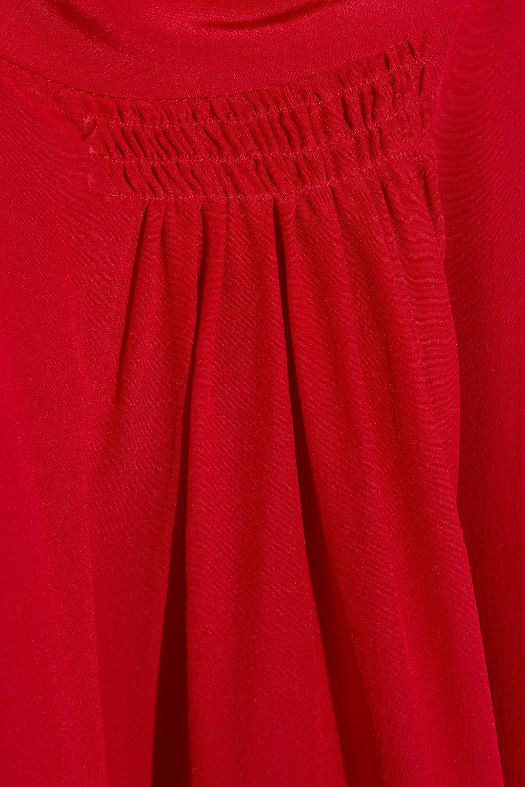 REDVALENTINO Shirred silk crepe de chine top
