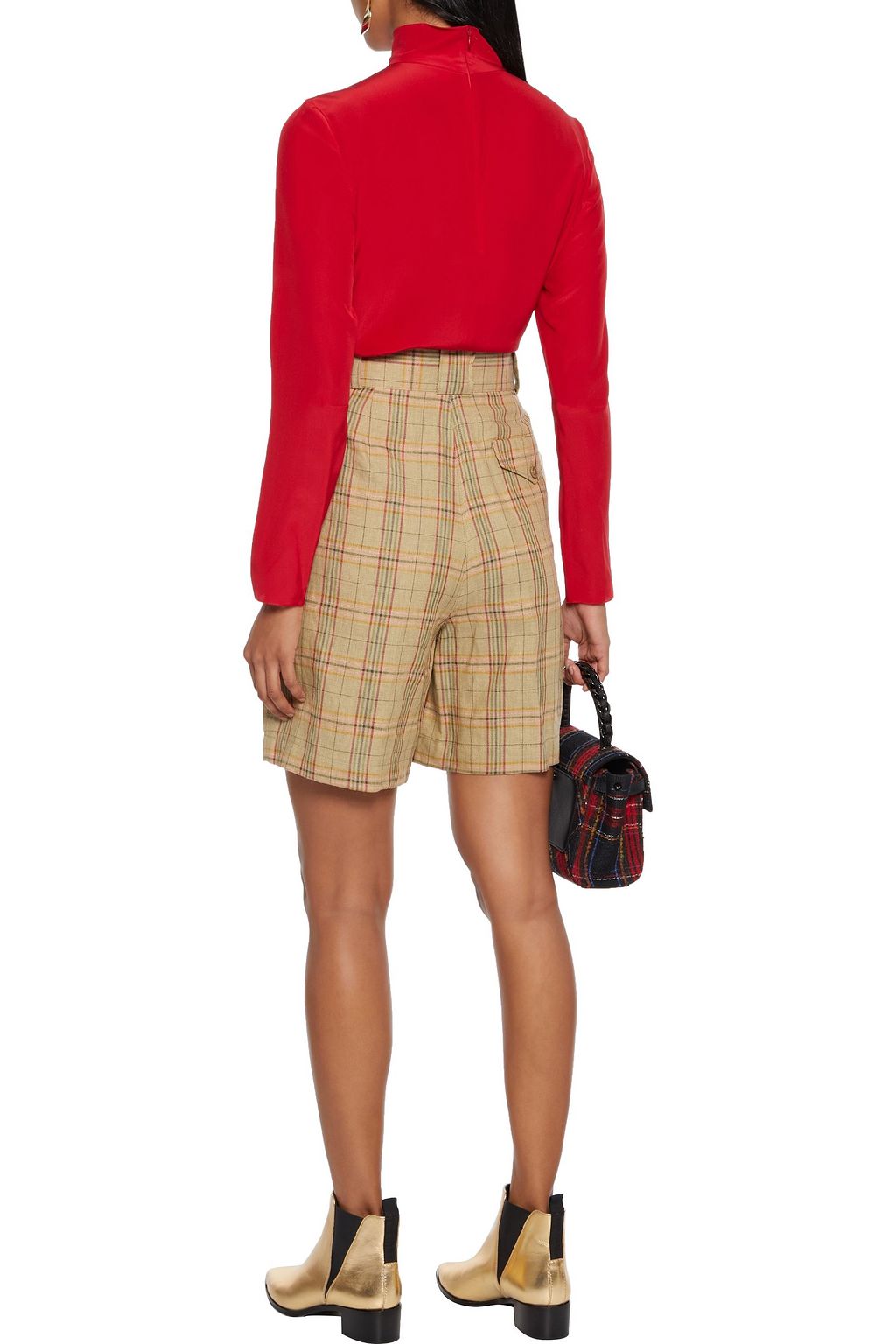 REDVALENTINO Shirred silk crepe de chine top