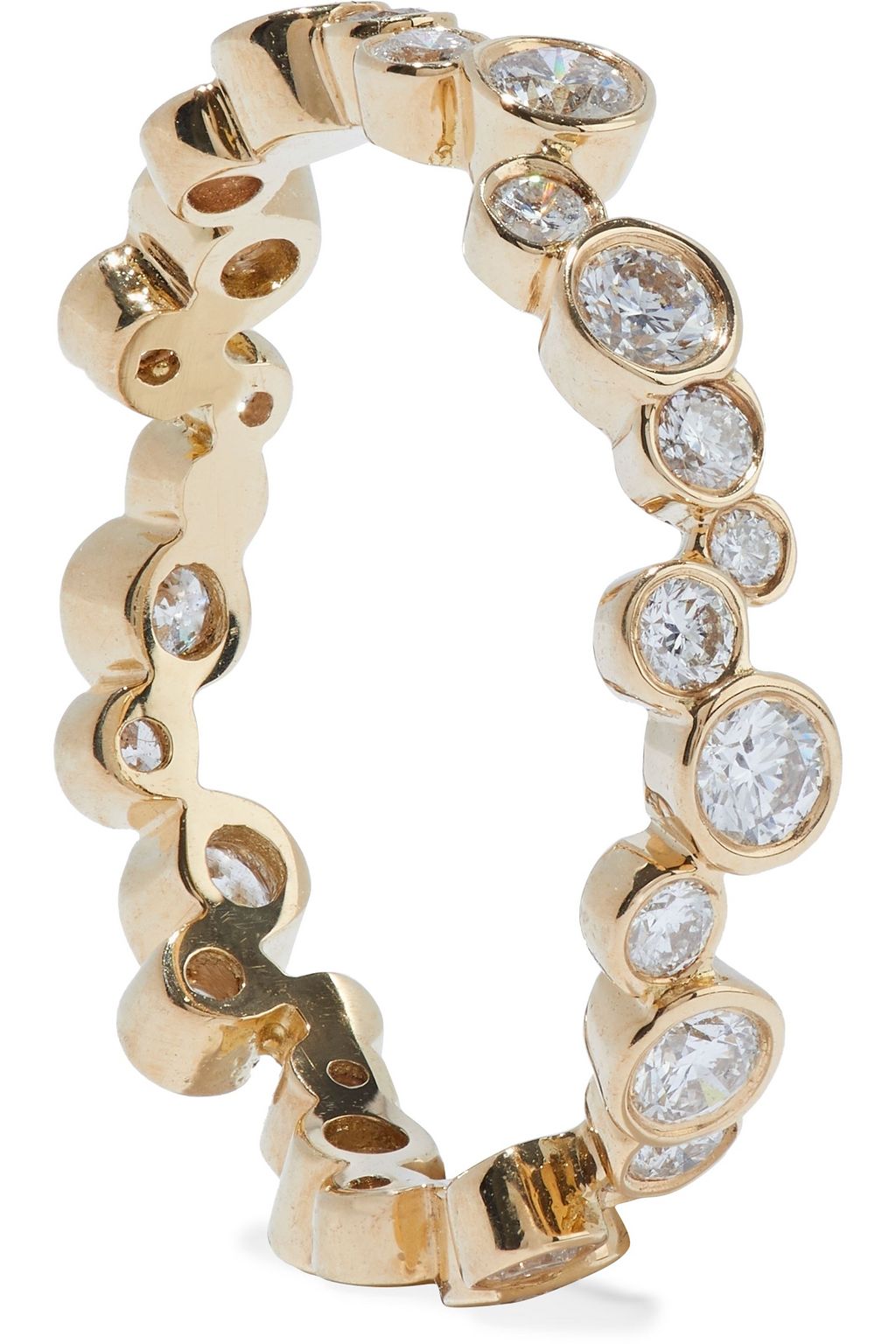 PAMELA LOVE Small Paillette 18-karat gold diamond ring