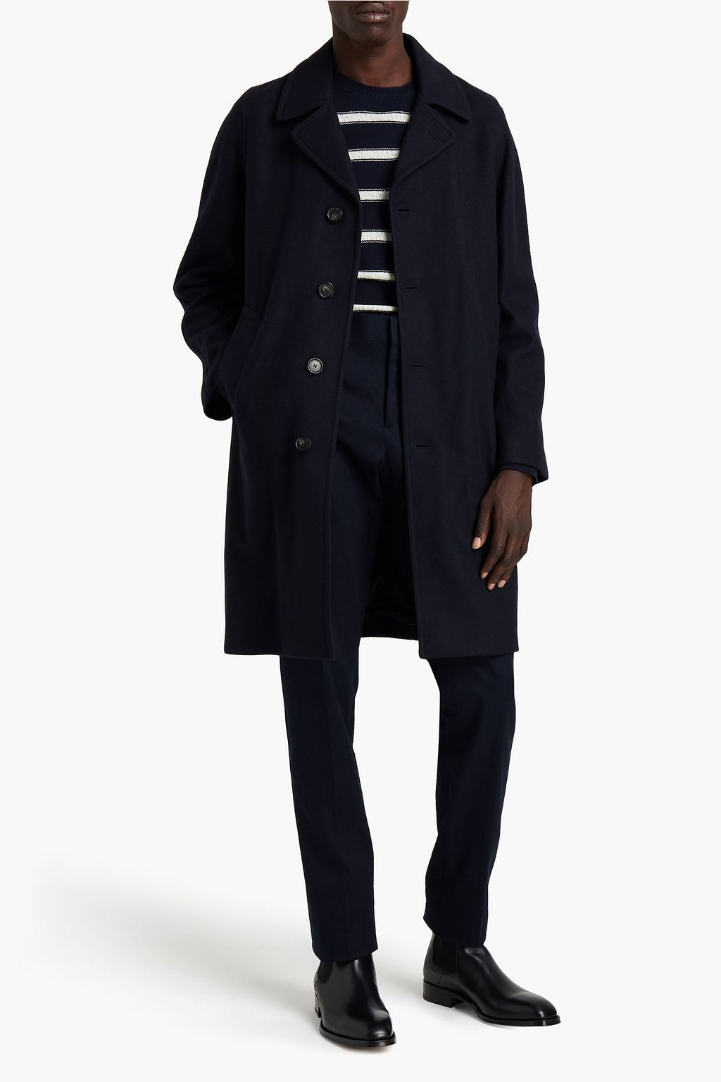SANDRO Egg wool-blend felt overcoat