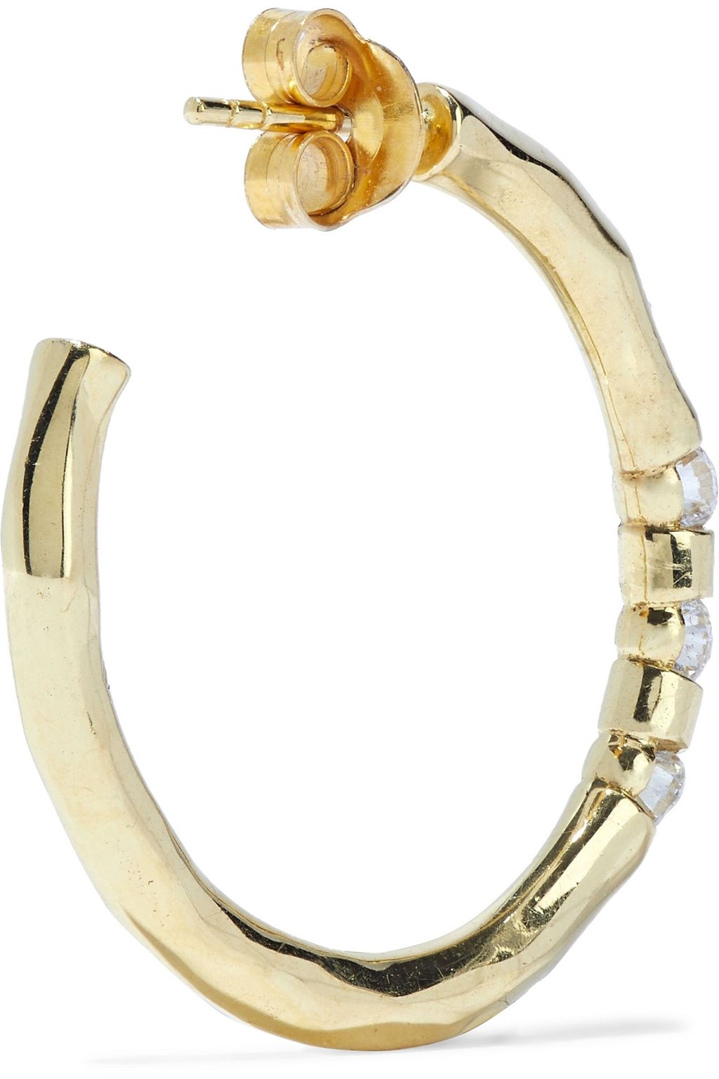 PAMELA LOVE Multi Floating 18-karat gold diamond hoop earrings