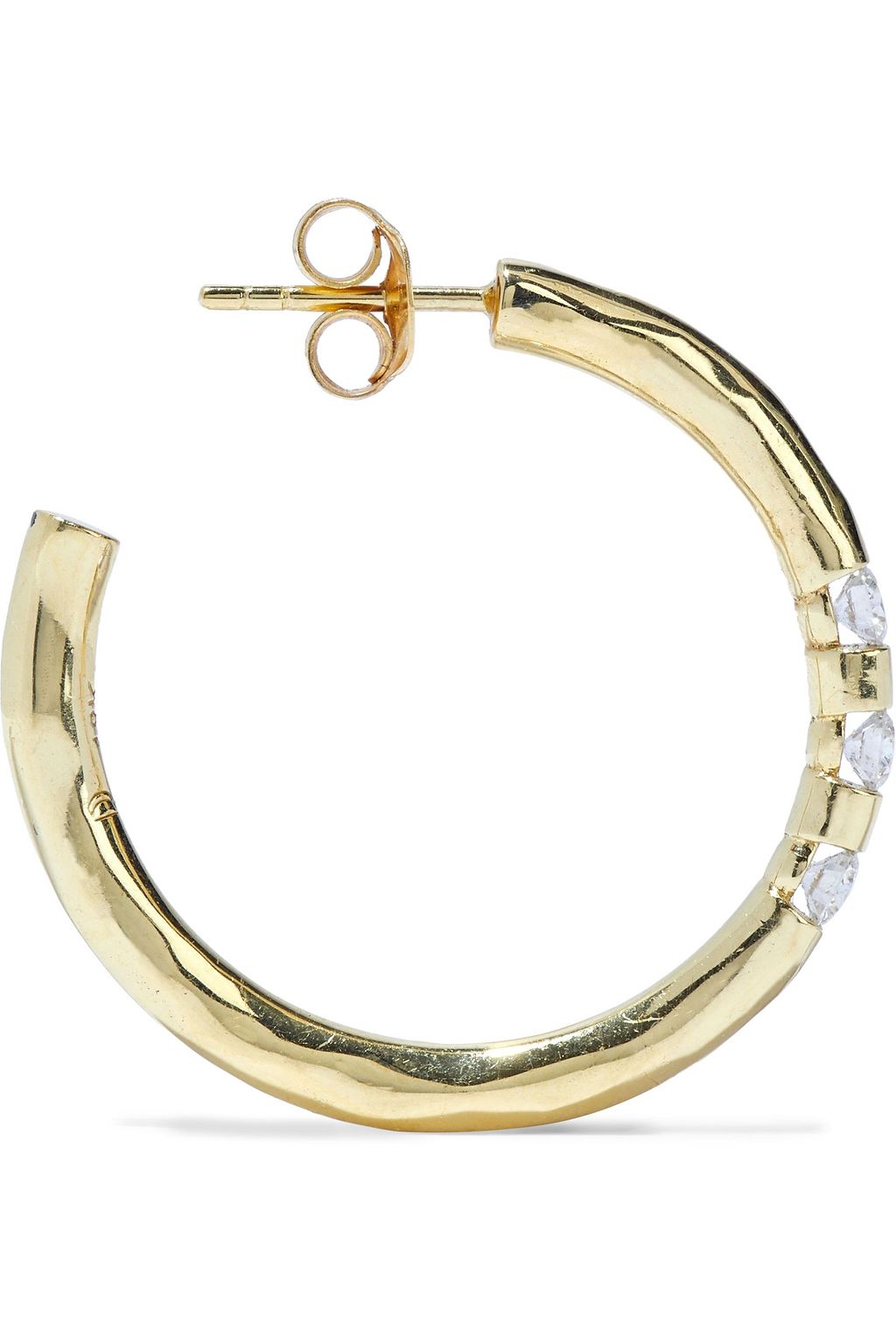 PAMELA LOVE Multi Floating 18-karat gold diamond hoop earrings