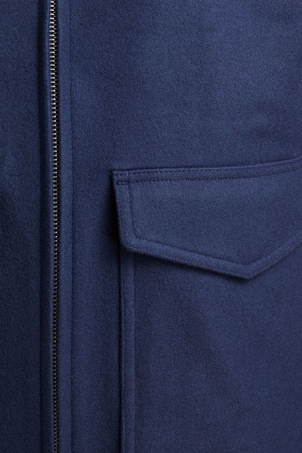 SANDRO Aviator shearling-trimmed wool-blend felt jacket