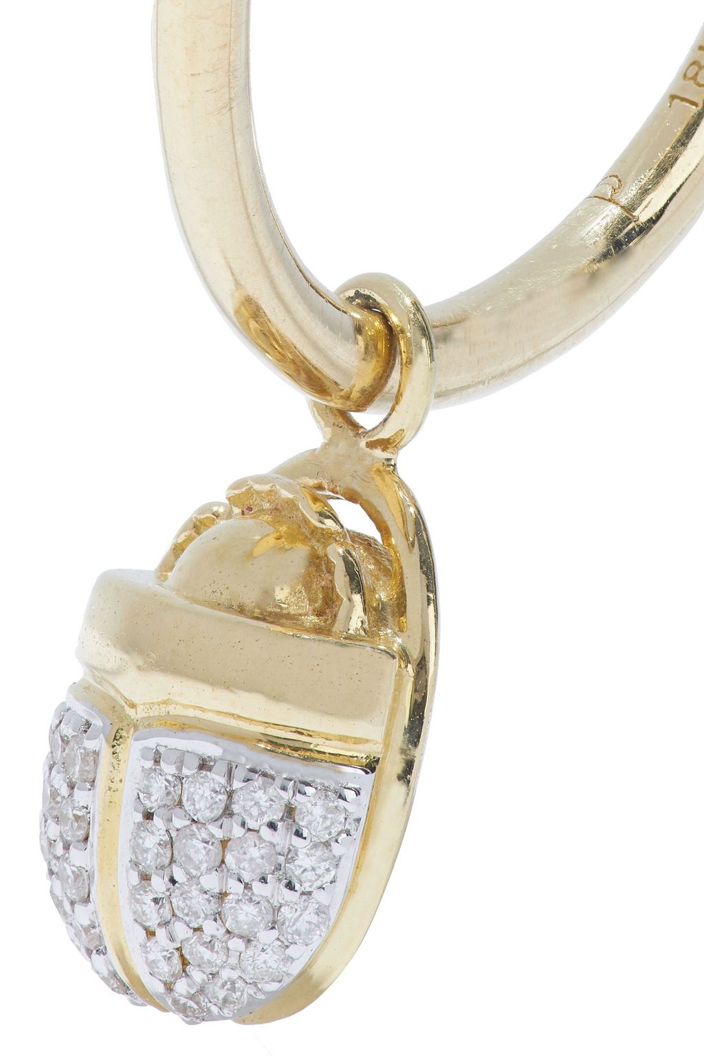 PAMELA LOVE Mismatched Journey 18-karat gold, diamond and stone hoop earrings