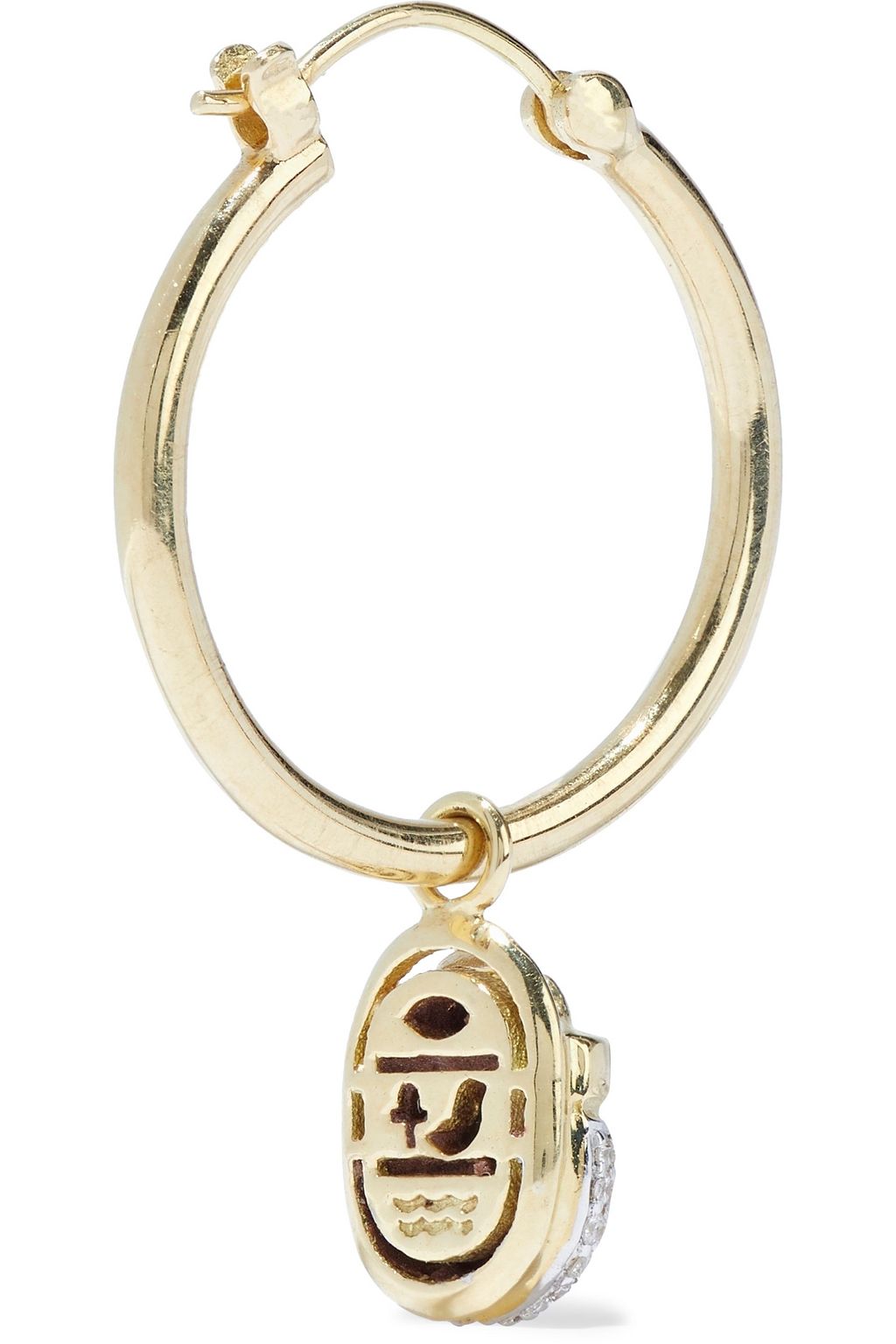 PAMELA LOVE Mismatched Journey 18-karat gold, diamond and stone hoop earrings