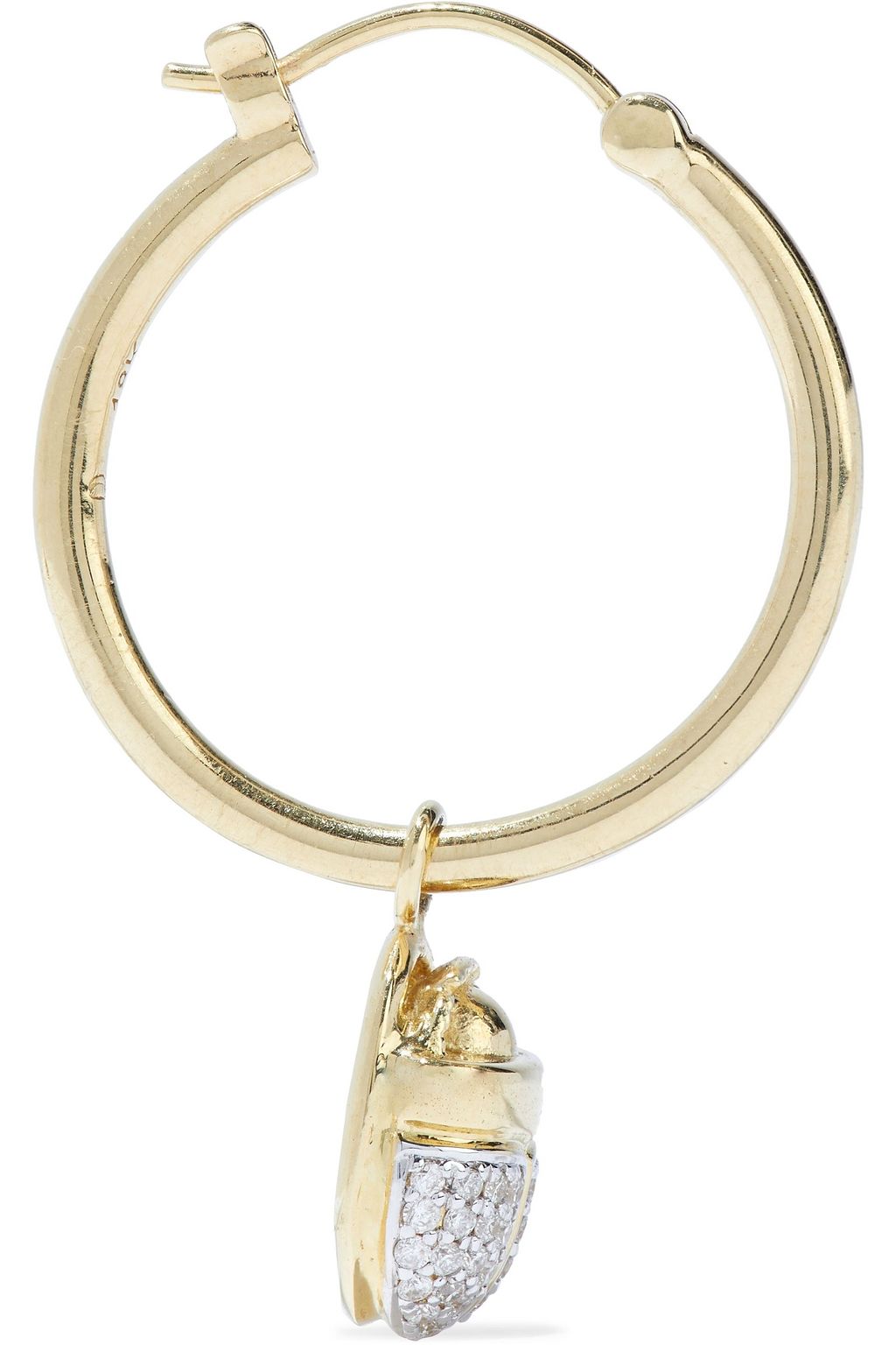 PAMELA LOVE Mismatched Journey 18-karat gold, diamond and stone hoop earrings
