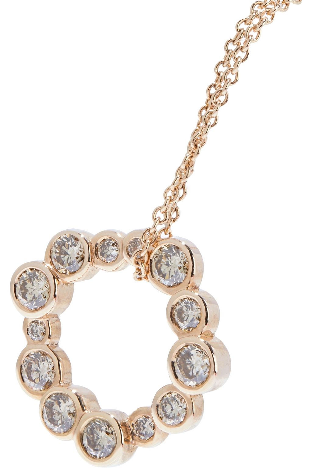PAMELA LOVE Paillette 18-karat rose gold diamond necklace