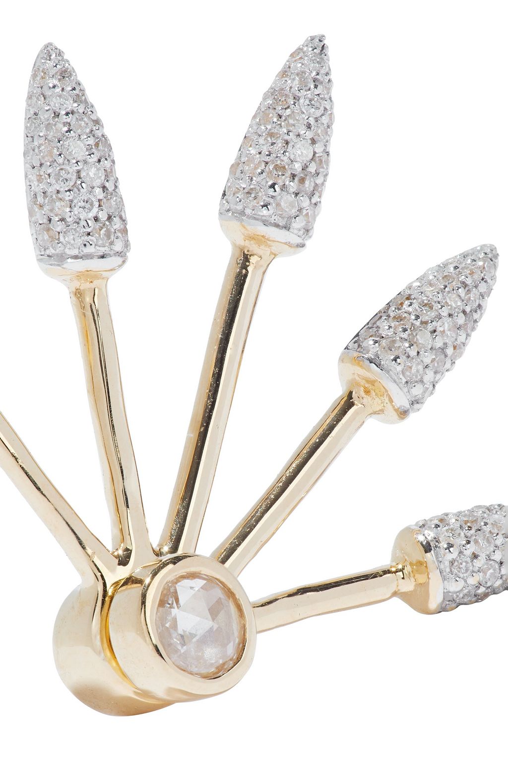 PAMELA LOVE Five Spike 18-karat gold diamond earrings