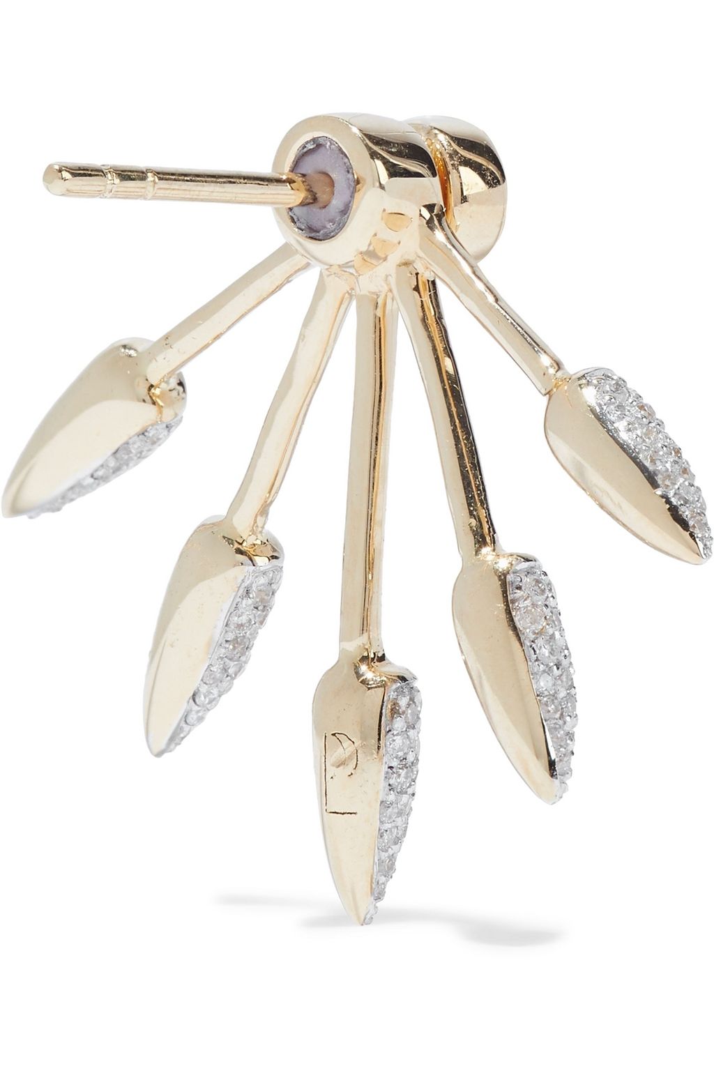 PAMELA LOVE Five Spike 18-karat gold diamond earrings