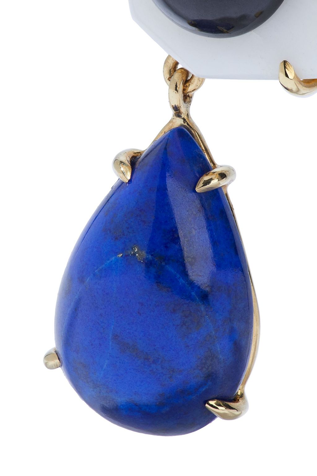PAMELA LOVE Eye 18-karat gold, diamond, jade and lapis lazuli earrings