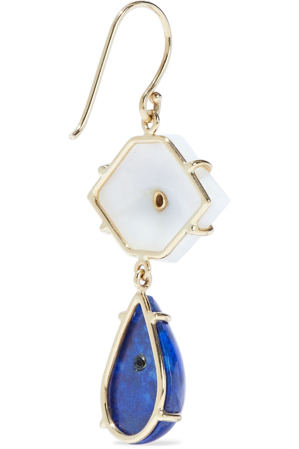 PAMELA LOVE Eye 18-karat gold, diamond, jade and lapis lazuli earrings