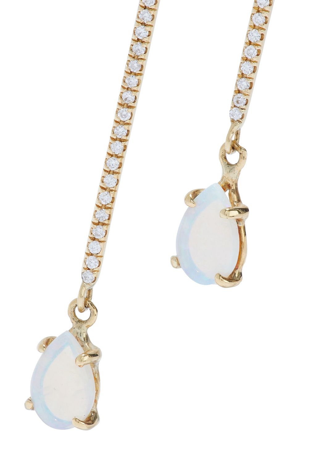 PAMELA LOVE Rain Cloud 18-karat gold, diamond and opal earrings