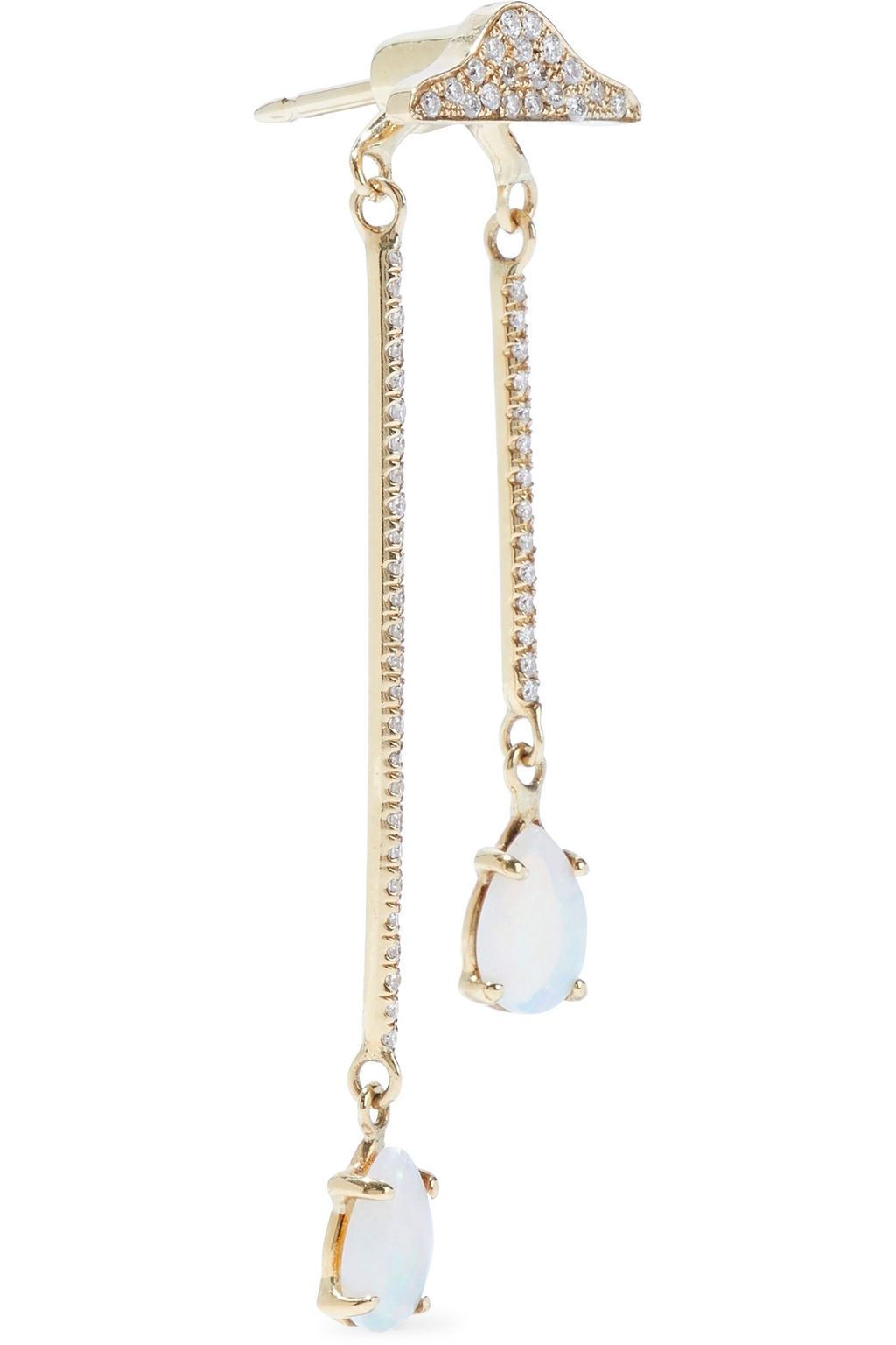 PAMELA LOVE Rain Cloud 18-karat gold, diamond and opal earrings