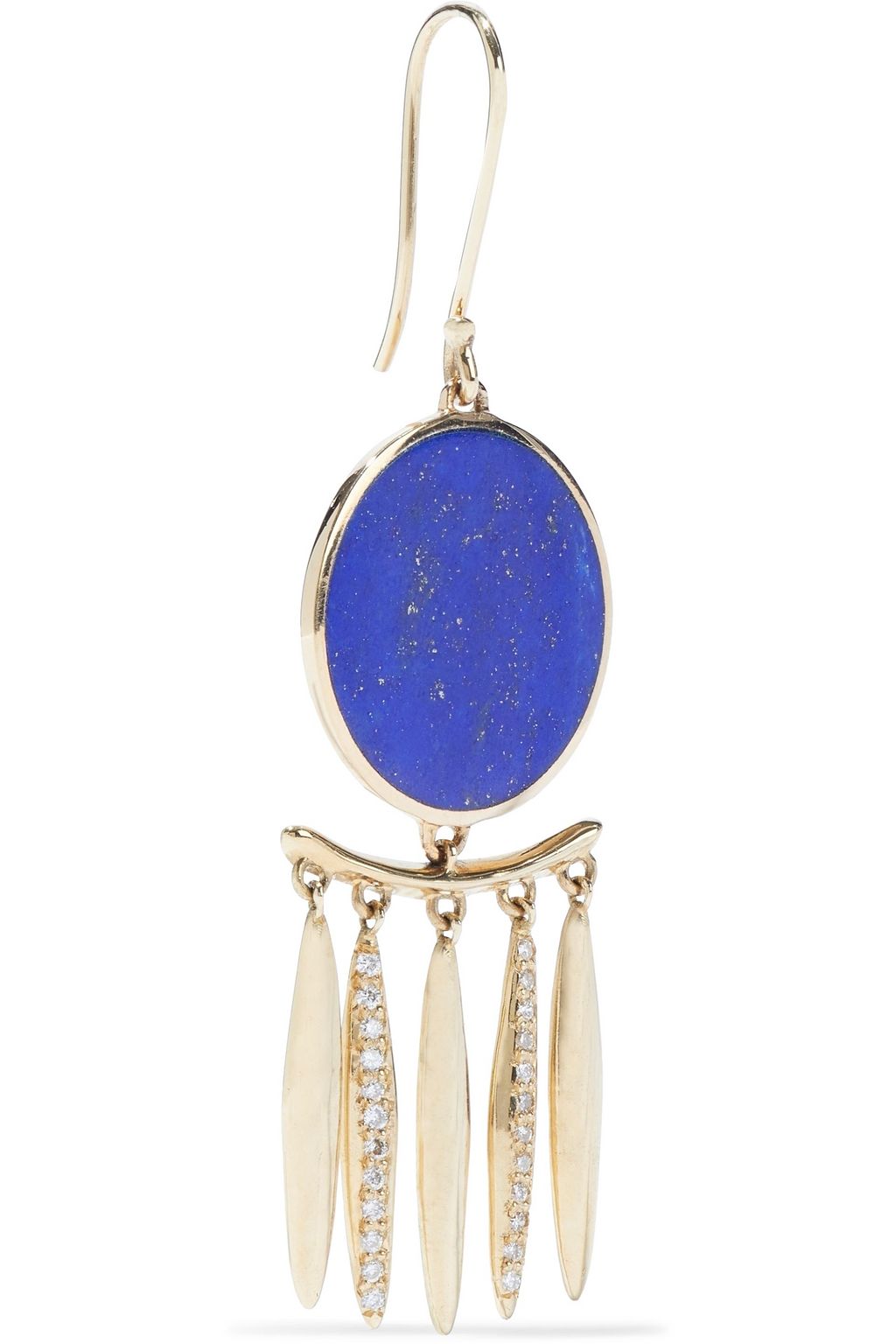 PAMELA LOVE 18-karat gold, diamond, sapphire and lapis lazuli earrings
