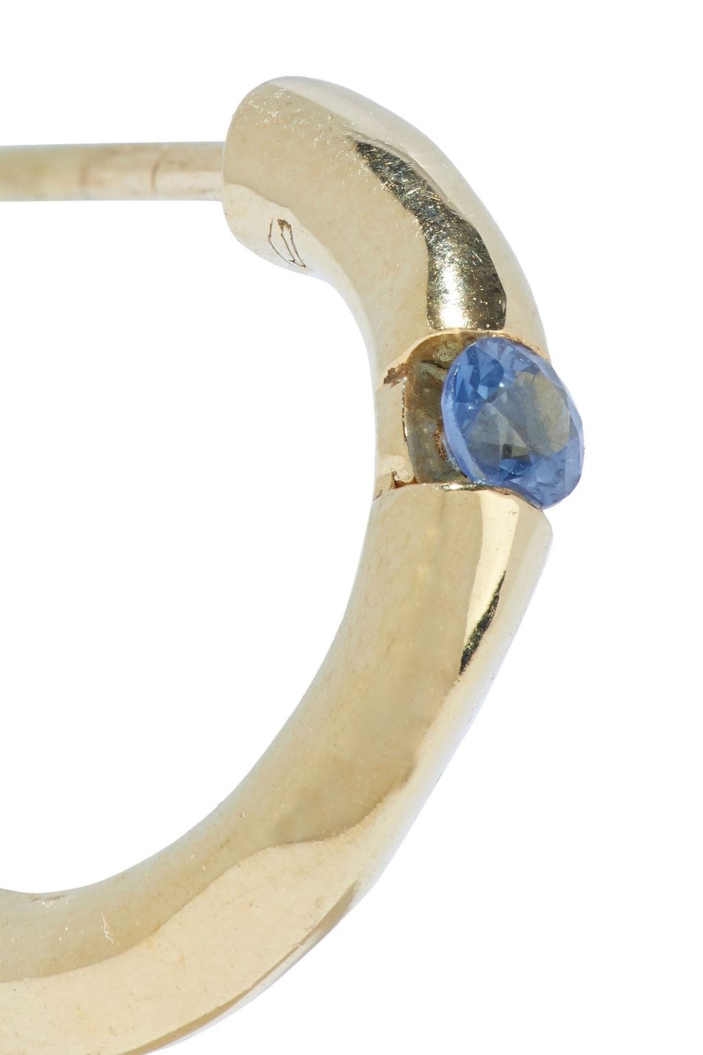 PAMELA LOVE Mini Floating 18-karat gold sapphire hoop earrings