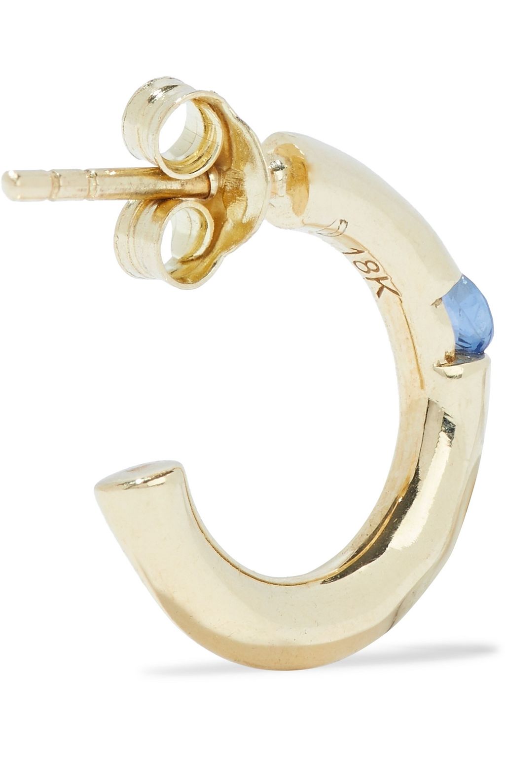 PAMELA LOVE Mini Floating 18-karat gold sapphire hoop earrings