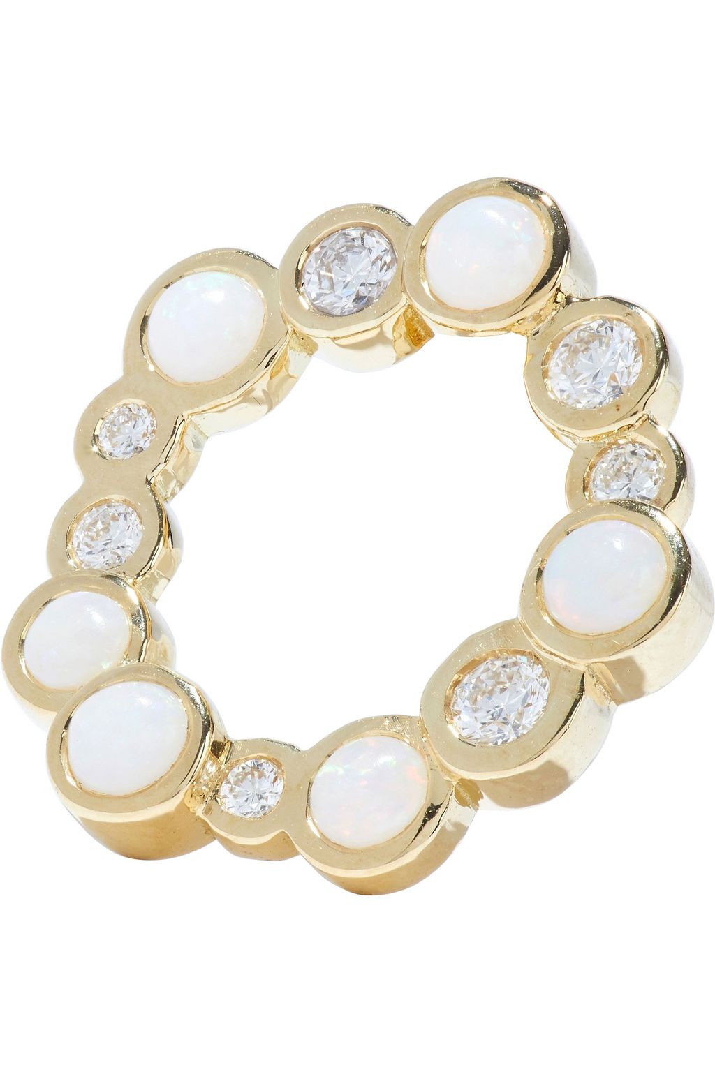 PAMELA LOVE Paillette 18-karat gold, diamond and opal earrings