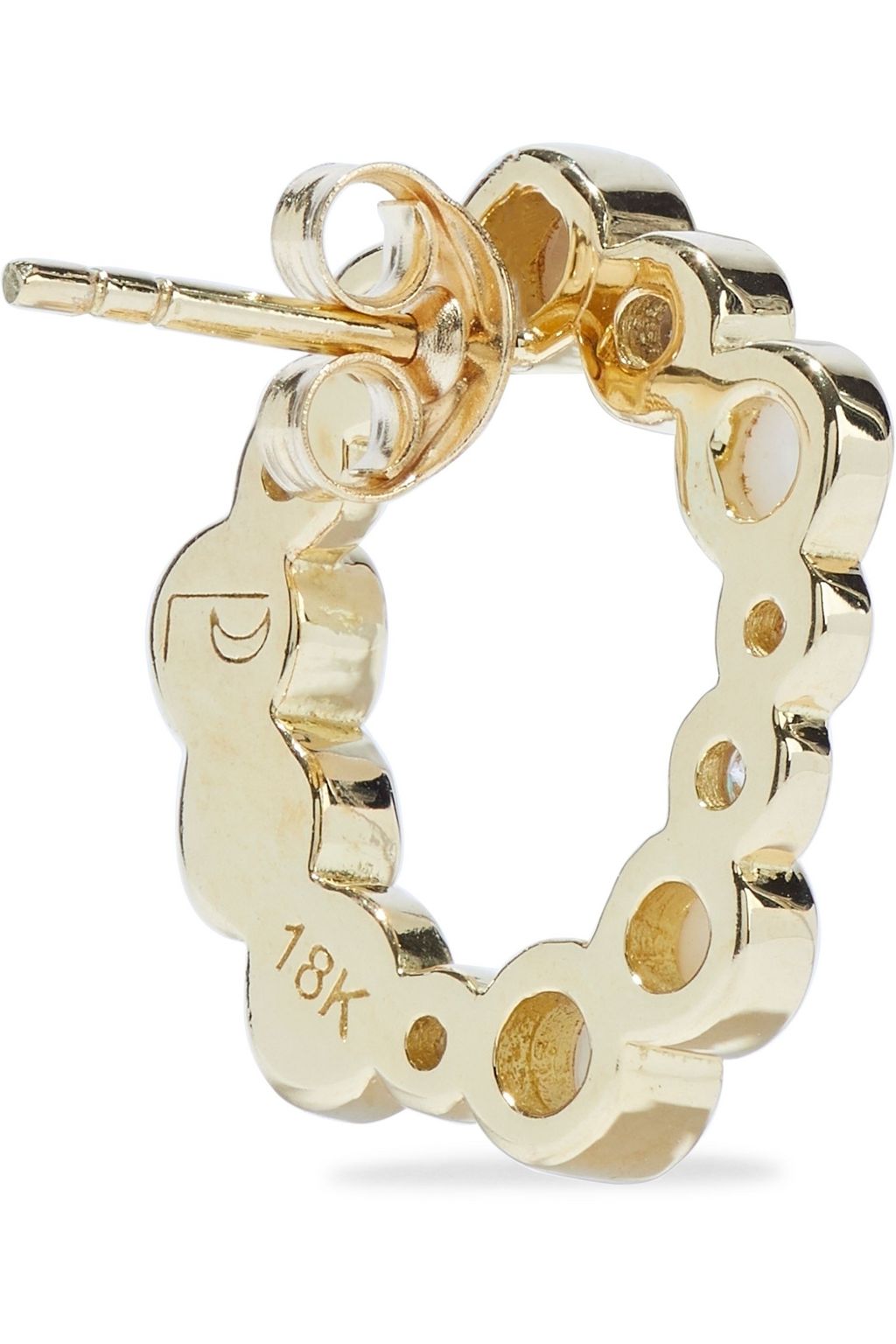 PAMELA LOVE Paillette 18-karat gold, diamond and opal earrings