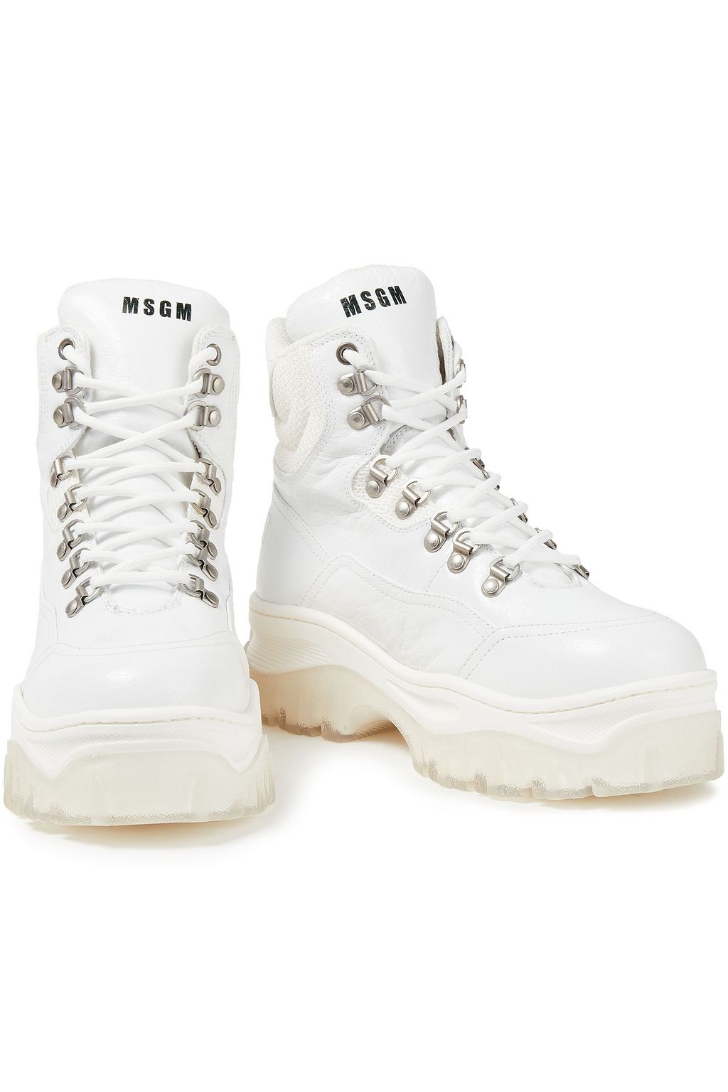 MSGM Metallic leather ankle boots