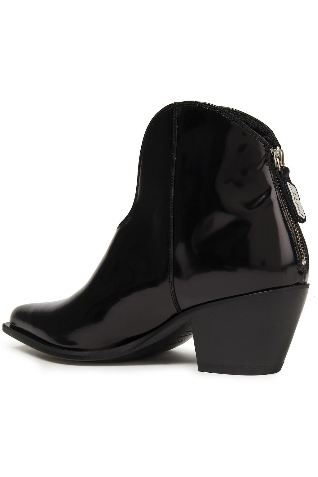 MSGM Glossed-leather ankle boots
