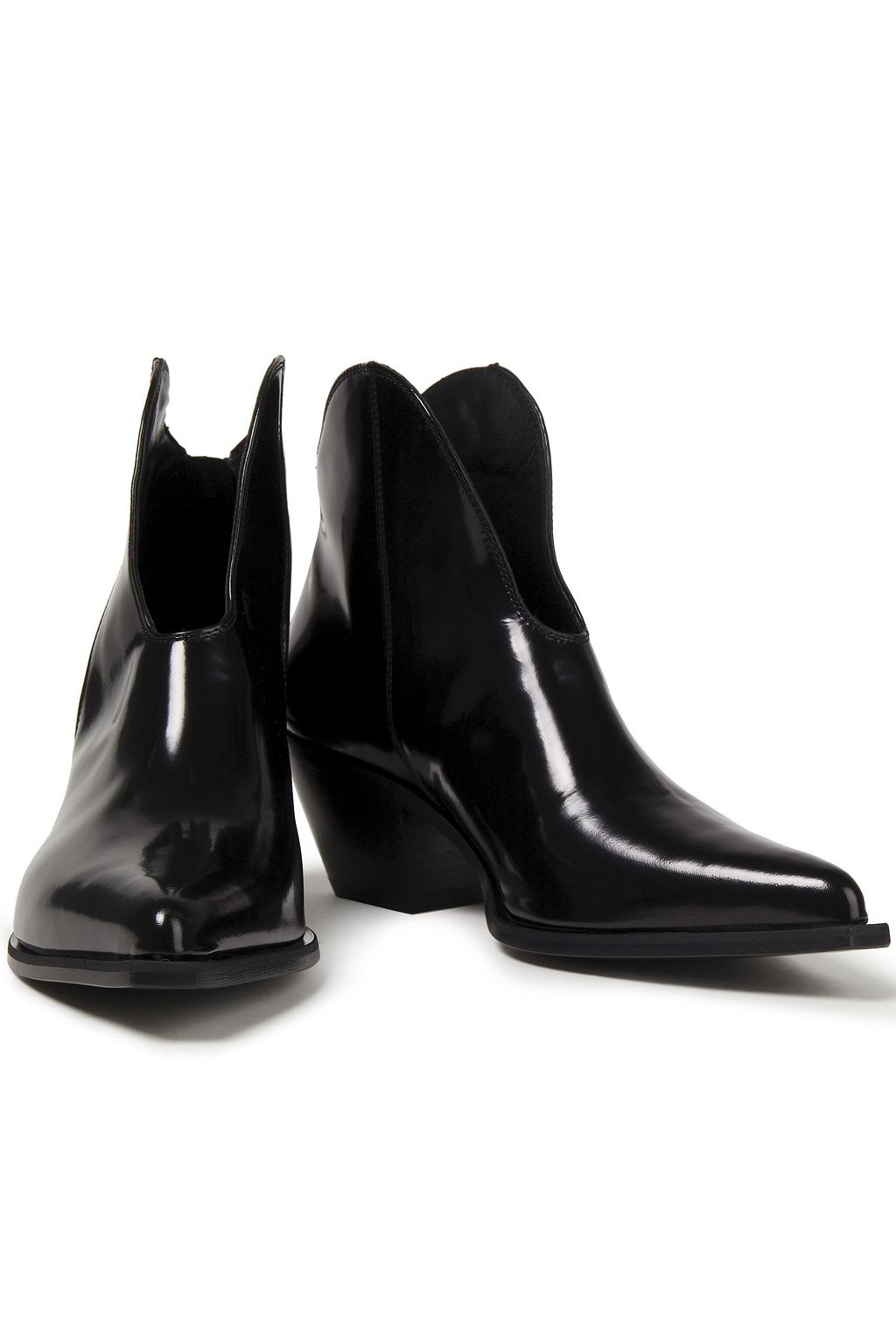 MSGM Glossed-leather ankle boots