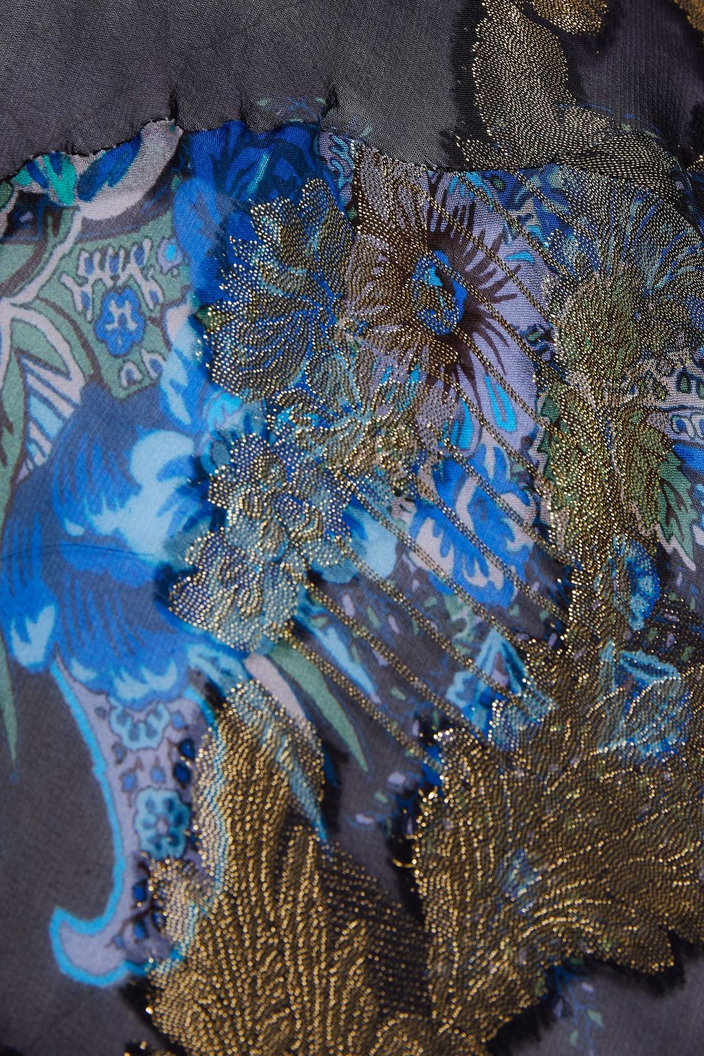 ETRO Metallic printed silk-blend fil coupé maxi dress