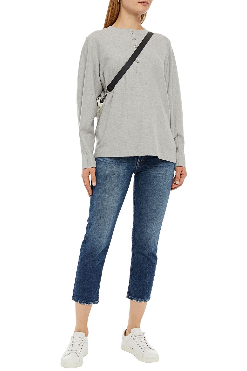 MOTHER Cropped high-rise straight-leg jeans