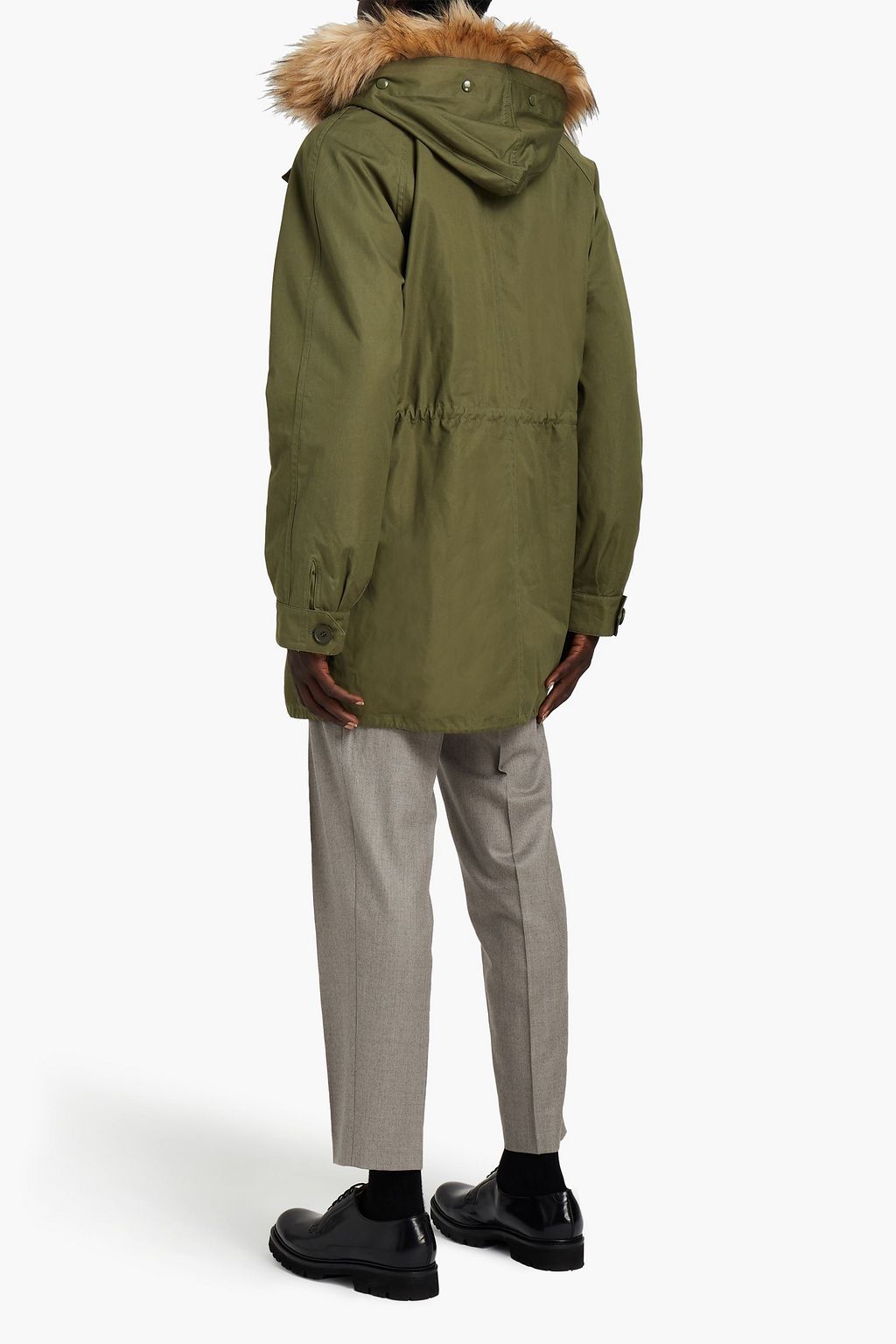 SANDRO Faux fur-trimmed cotton parka