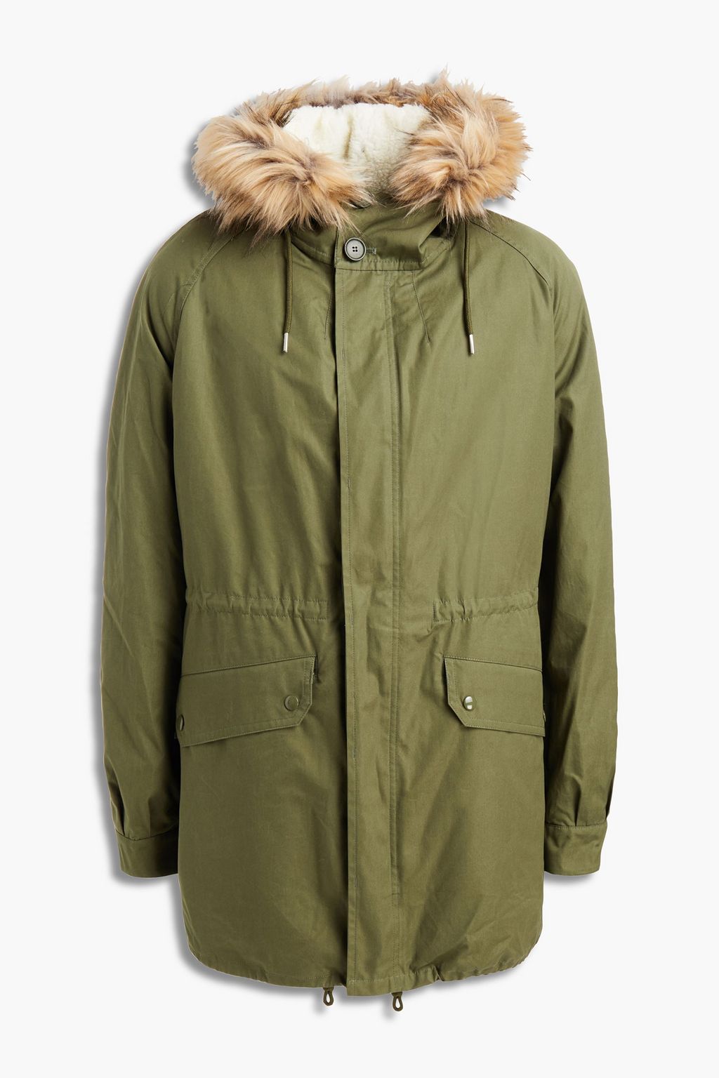 SANDRO Faux fur-trimmed cotton parka | Sale up to 70% off | THE OUTNET