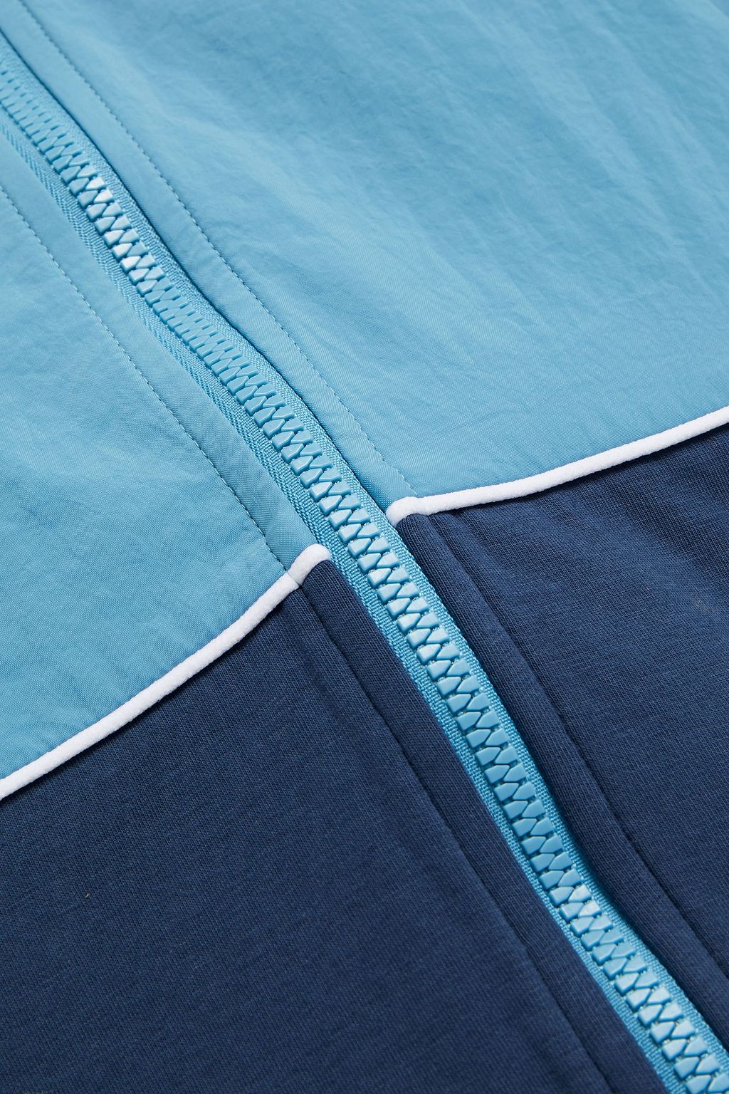 ADIDAS Shell-paneled printed jersey hoodie