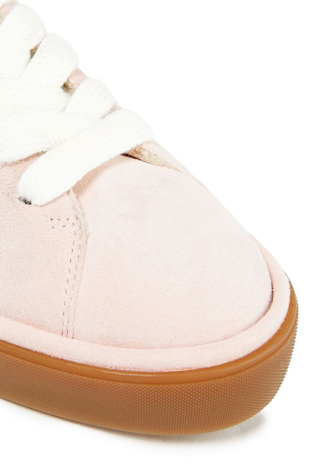 HOGAN Metallic leather-trimmed suede sneakers