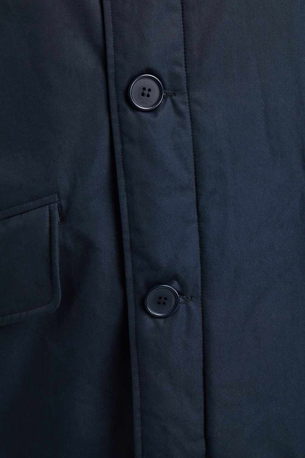 SANDRO Minimal faux shearling-lined cotton parka