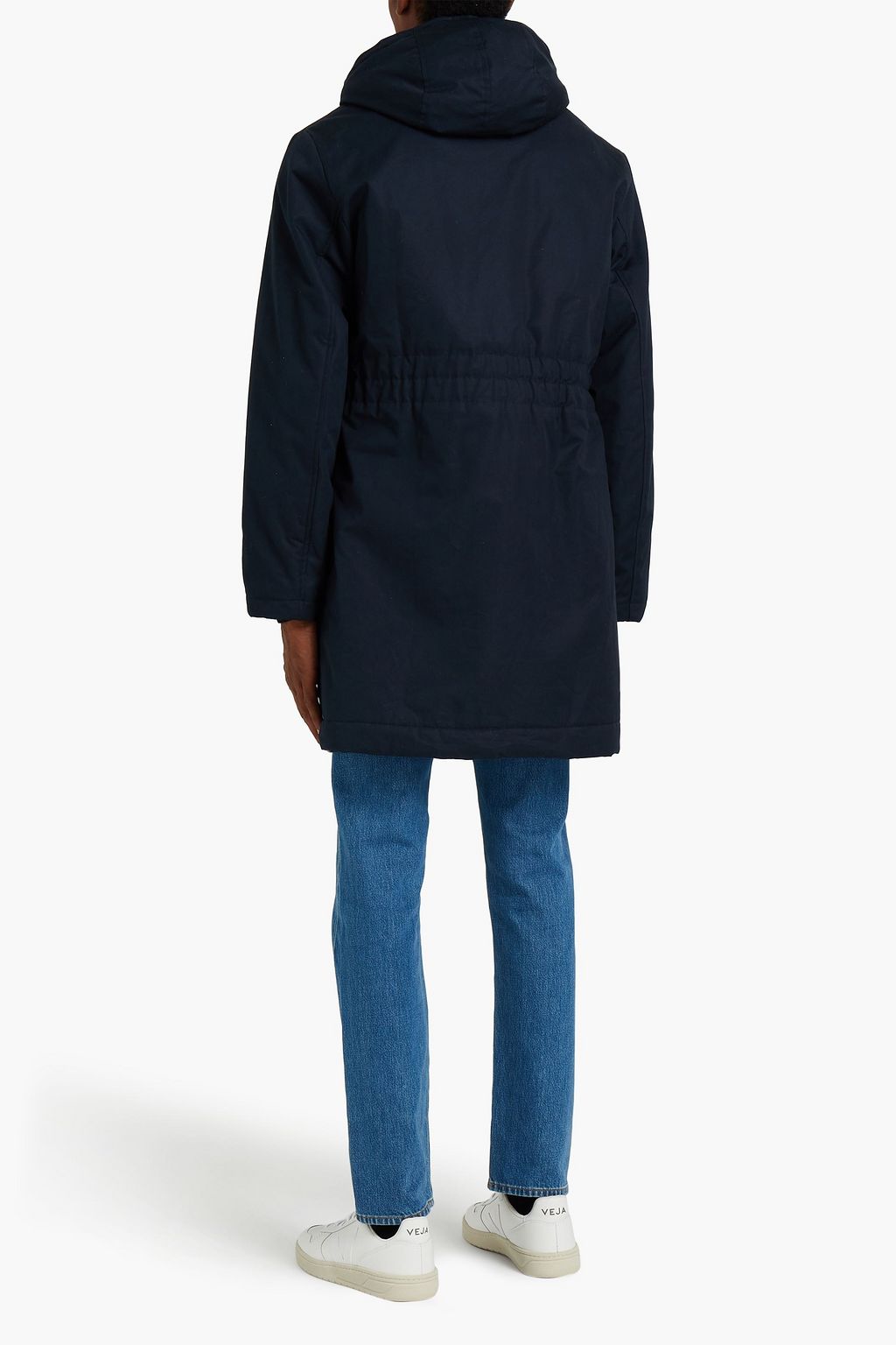 SANDRO Minimal faux shearling-lined cotton parka